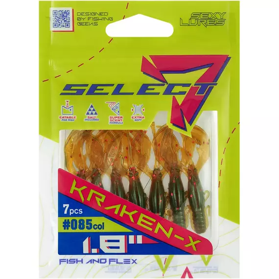 Силікон Select Kraken-X SE 1.8" #085 (7шт/уп), Длина силикона: 1.8" (4.57 см), Расцветка силикона: 85, фото , изображение 2